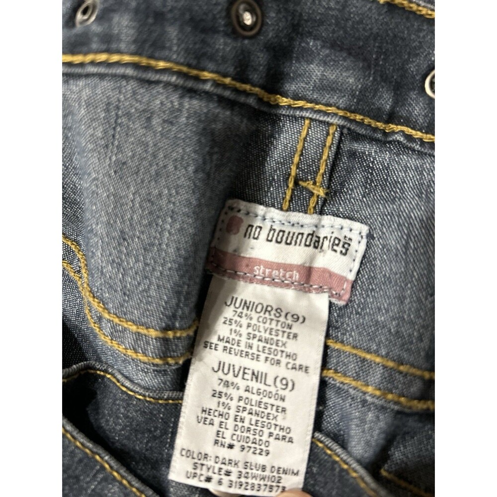Women's Low Rise 90's Y2K Studded Crossover Waistband Flare Dark Jeans Sz 31 / 9 - Picture 10 of 10